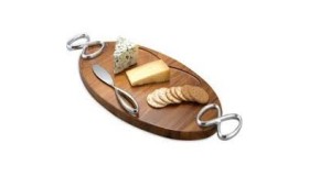 Nambe Infinity Cheeseboard w/knife